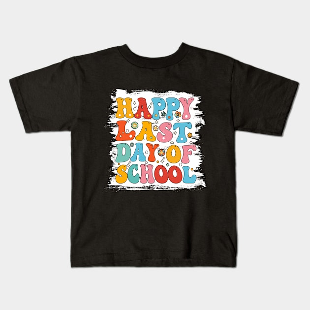 Bleached Happy Last Day Of School Teacher Student Graduation, Kindergarten Kids T-Shirt by UranusArts